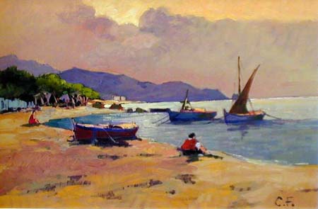 Claudio da Firenze Domenici - Spiaggia e barche